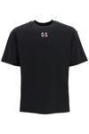 44 Label Group Black Cotton T-shirt In Black,pink