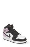 Jordan Kids' Air  1 Mid Sneaker In Black/ Coral/ White/ Amethyst