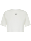 OFF-WHITE OFF-WHITE OFF STAMP RIBBED CROPPED T-SHIRT,OWAA081C99JER0010110