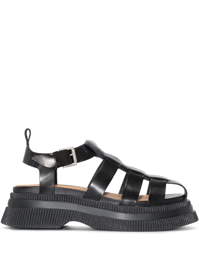 GANNI CREEPERS CAGED SANDALS