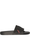 Raf Simons Astra Faux Leather Slide Sandals In Black