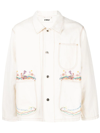 Ymc You Must Create Labour Embroidered Cotton-blend Jacket In White