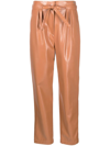 ARMANI EXCHANGE HIGH-WAIST FAUX-LEATHER TROUSERS