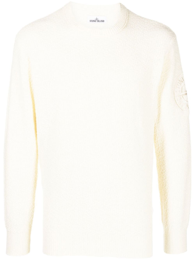 STONE ISLAND TEXTURED EMBROIDERED-LOGO JUMPER 