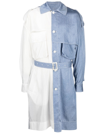 FENG CHEN WANG TWO-TONE BELTED TRENCH COAT