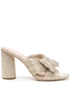 Loeffler Randall Emilia Pleated Knot Slide Sandals In Silber
