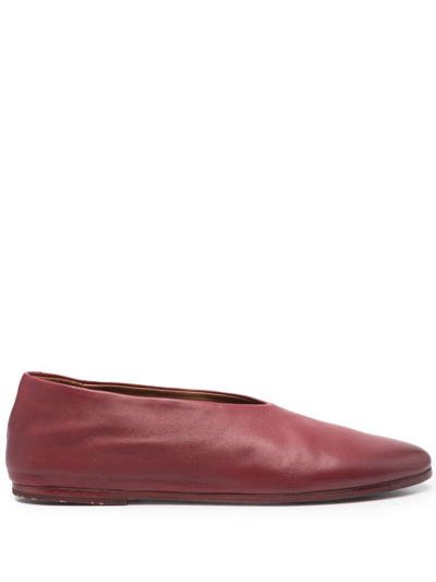 Marsèll Slip-on Leather Ballerina Shoes In Red