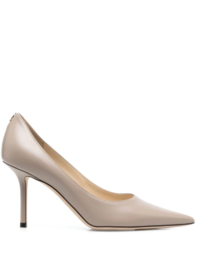 Jimmy Choo Love Pointed-toe 85mm Pumps In Nude