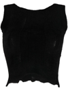 Vitelli Knitted Cropped Top In Schwarz
