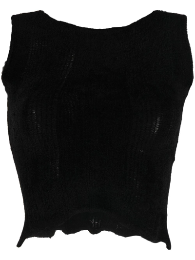 Vitelli Knitted Cropped Top In Black