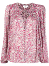 Isabel Marant Étoile Daytonea Floral Long Sleeve Blouse In Rosa