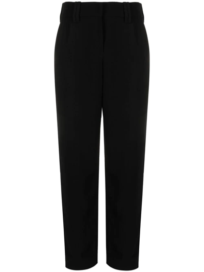 Balmain Cotton Tapered Trousers In Bleu Clair/blanc