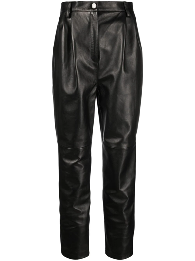 MAGDA BUTRYM HIGH-WAISTED TAPERED LEATHER TROUSERS