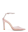 Stuart Weitzman Stuart Glam Pvc Embellished Ankle-strap Pumps In Pink