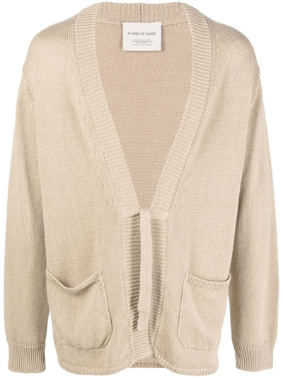 A Kind Of Guise Carpa Linen-merino Cardigan In Neutrals