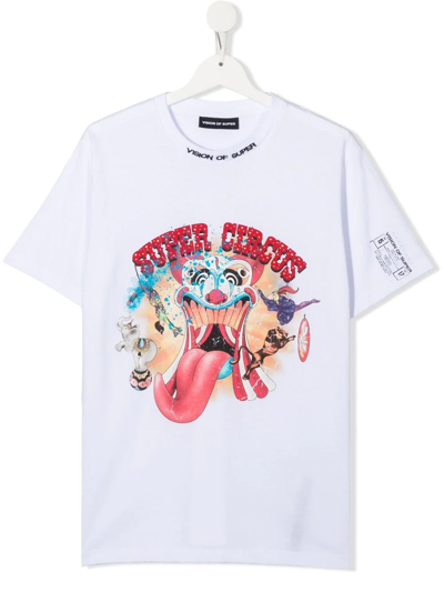 Vision Of Super Kids' Super Circus Short-sleeve T-shirt In White