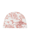 Tartine Et Chocolat Botanical-print Embroidered-logo Beanie In White