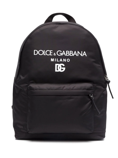 Dolce & Gabbana Logo-print Backpack In Black