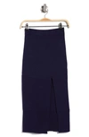 Alexia Admor Ribbed Knit Midi Skirt In Navy