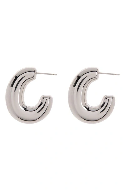 Sterling Forever Avril Hoop Earrings In Silver