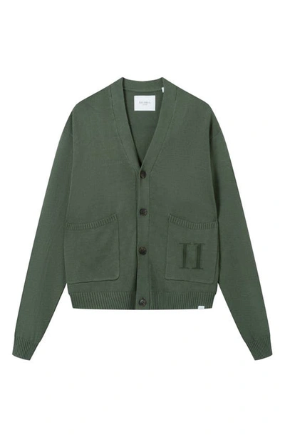Les Deux Forrest Linen & Organic Cotton Cardigan In Thyme Green
