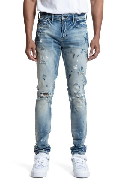 Prps Augustus Paint Splatter Skinny Fit Jeans In Indigo
