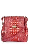 Brahmin Melbourne Margo Embossed Leather Crossbody In Reddragon