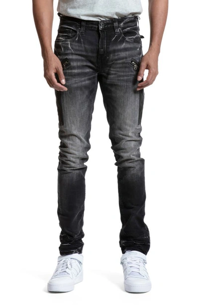 Prps Balthazar Skinny Zipper Jeans In Black