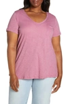 Caslon Rounded V-neck Tee In Purple Mellow