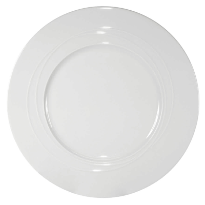 Ginori 1735 Feeling Flat Plate With Small Rim With Reliefs In White