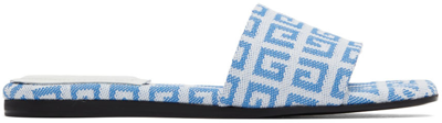Givenchy Women's 4g Embroidered Raffia Flat Sandals In Blue