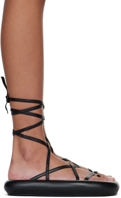 Isabel Marant 30mm Omea Leather Lace-up Sandals In Black