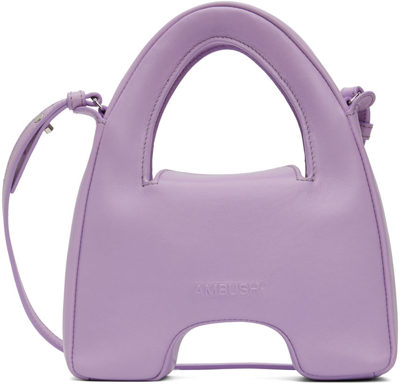 Ambush Debossed-logo Leather Tote In Purple