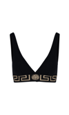 Versace Black Greca Border Triangle Bralette