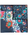 Ferragamo Uzbekistan Floral-print Silk Scarf In Blue