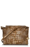 Brahmin Hillary Croc Embossed Leather Crossbody Bag In Cashew