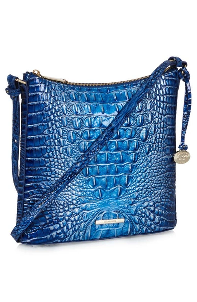 Brahmin Katie Croc Embossed Leather Crossbody Bag In Vista Blue Ombre Melbourne