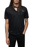 John Varvatos Wooster Slim Fit Linen T-shirt In Black
