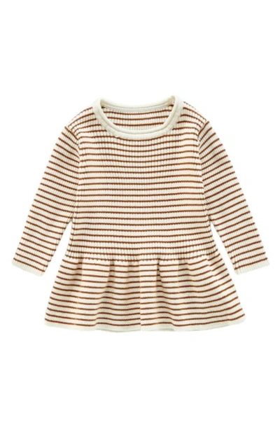 Ashmi And Co Babies' Rylee Stripe Cotton Dress In Brown