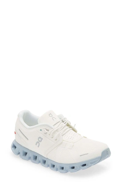 On Women's Cloud 5 Low Top Sneakers In White/chambray