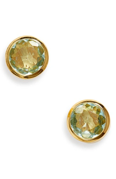 Dean Davidson Signature Midi Knockout Stud Earrings In Aquamarine/ Gold