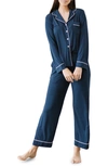 Cozy Earth Long Sleeve Knit Pajamas In Navy