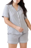 Cozy Earth Short Sleeve Knit Pajamas In Grey