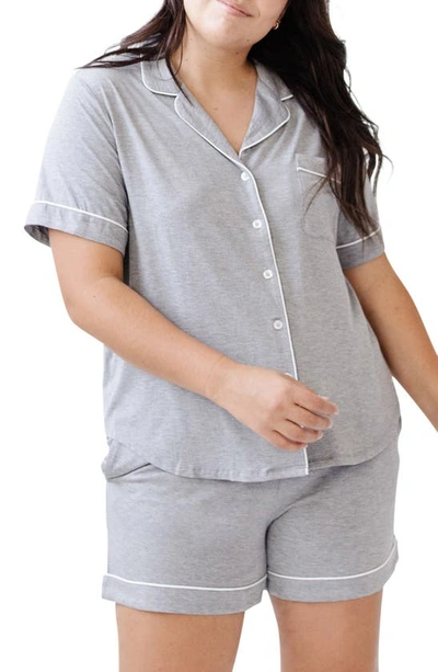 Cozy Earth Short Sleeve Knit Pajamas In Grey