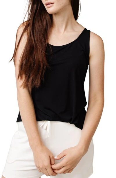 Cozy Earth Scoop Neck Pyjama Top In Black