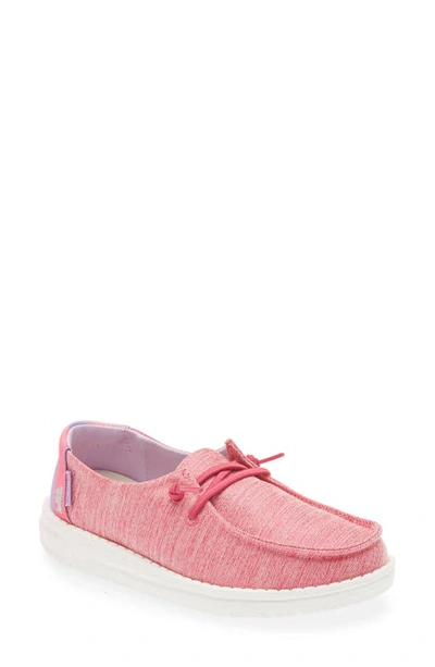 Hey Dude Kids' Wendy Moc Toe Sneaker In Pink