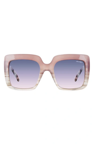 Velvet Eyewear Gina 57mm Square Sunglasses In Plum