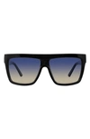 Velvet Eyewear Melania 58mm Gradient Shield Sunglasses In Black