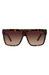 Velvet Eyewear Melania 58mm Gradient Shield Sunglasses In Tortoise