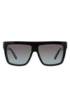 Velvet Eyewear Melania 58mm Gradient Shield Sunglasses In Black 1